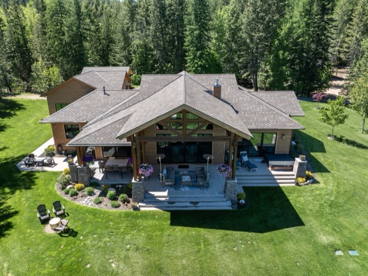 Custom home exterior in North Idaho by Nicholson Construction
